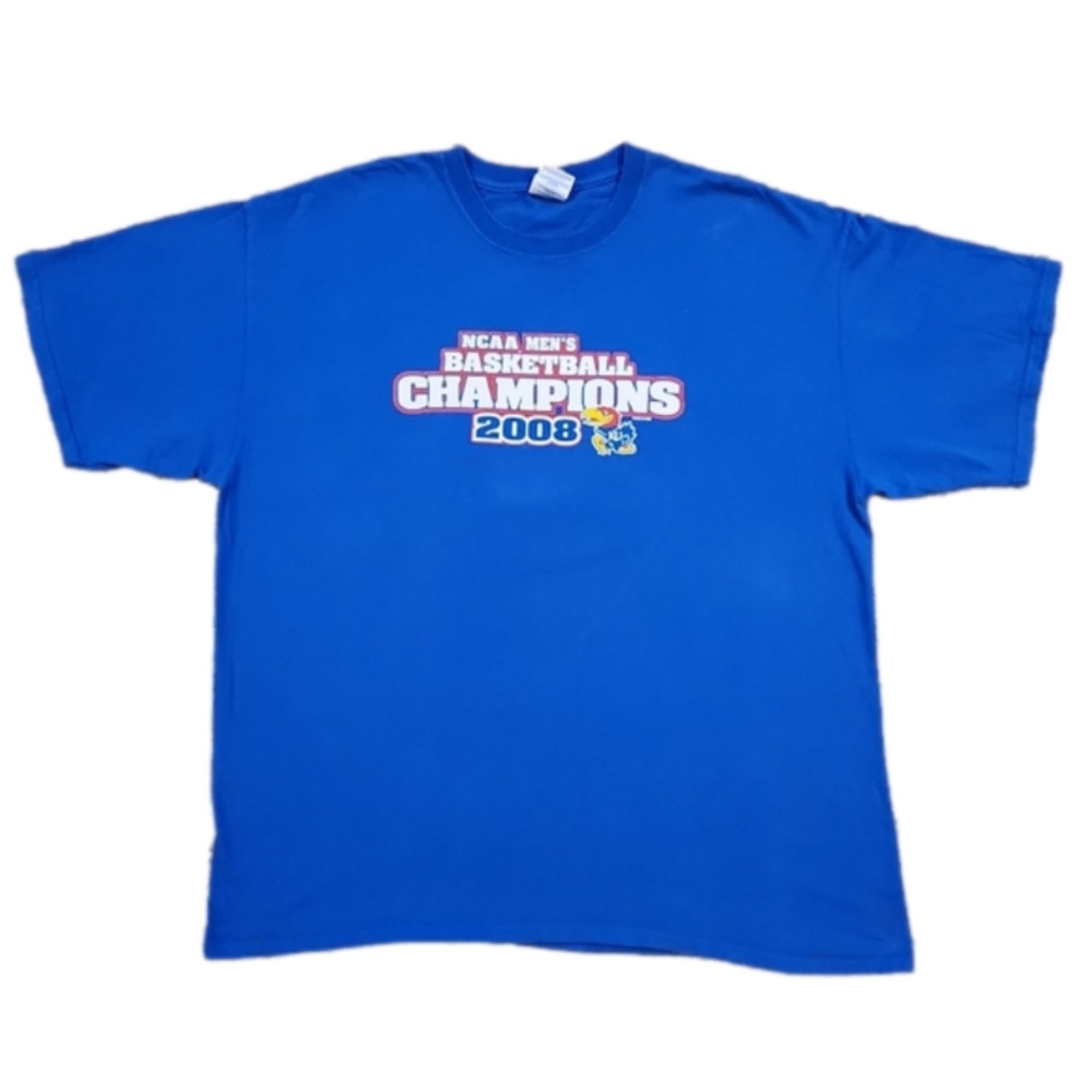 Gildan Blue Kansas Jayhawks 2008 Champions T-shirt
